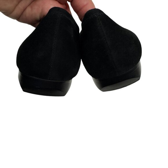 Vaneli Black Suede Slip On Flats/Loafers W/Metal Ring Detail Women's Size 8.5 N - Picture 4 of 9